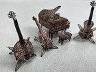Antique French Sterling Silver Filigree Mini Instrument Dollhouse Vintage Art