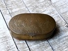 Antique Brass Tobacco Box Snuff  Box Collectible Brass Vintage