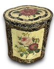 Vintage Tin Container With Lid Gold Tone Floral Roses Daffodils Made In  England
