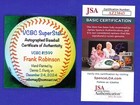 Frank Robinson T c  Signed Oal Vcbc Superstats Baseball  Hand Painted  Hof  Jsa