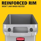 Rubbermaid Commercial Products Slim Jim Plastic Rectangular 23 Gal  Gray 