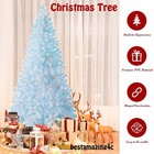 White Christmas Tree With Blue Led Lights Xmas Home Outdoor Artificial 4 5 6 7ft