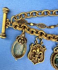 Vintage Carolee Intaglio Cameo Charm Bracelet And Earrings