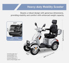 Heavy Duty Red 4-wheel Mobility Scooter 31 Miles 3-speed 800w 500lbs Capacity