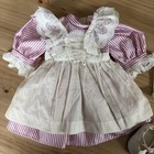 American Girl Samantha   s Birthday Striped Party Dress   White Pinafore Retired