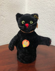 Vintage Steiff Black Mohair Tom Cat Puppet Crisp Id s Supermint  1959 Rare 