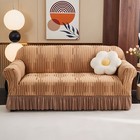 Skirted Sofa Slipcover One-piece Stretch Couch Cover Easy Fit 360   Full Coverage