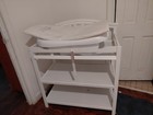 Delta White Baby Changing Table W  Changing Pad Mat  Safety Strap   Shelves