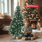 5 6 7ft Unlit Artificial Christmas Pine Tree W  Metal Leg Xmas Indoor Outdoor