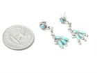Vintage Sterling Silver Zuni Indian Petit Pointe Turquoise Dangler Earrings