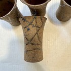 Japanese Studio Pottery Beer Glasses Set Of 5 Raw Textured Clay Wabi Sabi Cups