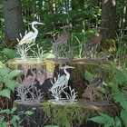 Metal Heron Wall Art Plasma Cut Steel Sculpture 16x20 Coastal Decor