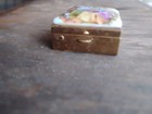 Vintage Brass Pill Box With Courting Scene   Brass Pill Box With Porcelain Top