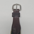 Masters Golf Belt Size 26 65 Green Canvas Brown Leather Trim Augusta