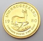 1980 1 10 Oz Fine Gold Krugerrand South African Gold Coin 3 39 Grams
