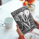 Elephant Embossed Leather Journal Notebook - 3d Handmade Vintage Notebooks Trave