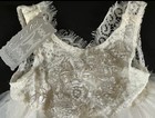 Vtg Toddler Girl   s 3t Ivory Tiered Beaded Party Flower Girl Sleeveless Dress Nwt