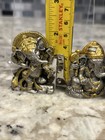 Pair Of New 2    X 1 75     Small  Ganesh Golden Pewter Statues - Hindu Elephants