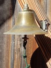Vtg 6  Brass Maritime Nautical Ships Bell  W  Bracket -fog Bell   Wall Mounted