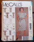 Mccall s Sewing Pattern 8991 Misses Pullover Dress Top Skirt Belt Size 16 Vtg Uc