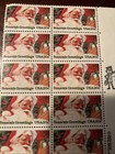 Vtg 1963 Usa Season   s Greetings Christmas Santa Claus 20c Stamp Sheet 20 Total