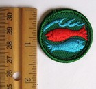 Girl Scout Junior Fishing Badge Council Own Patch Fly Stream Trout Catfish Il