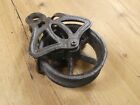 Rustic Pulley Cable Wheel Farmhouse Country Home Decor Cast Iron Hanging Barn 