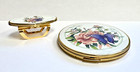 Vintage Stratton Butterfly Rose Powder Compact   Matching Mirror Lipstick Holder