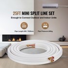 Ductless Mini Split Line Set 1 4  x3 8  x25ft Insulated Copper Tubing Ac