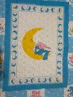 Vtg Care Bears Baby Crib Quilt Handmade 36 X 48 Nursery Blanket Moon Stars