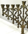 Brass Hanukkah Ornate Menorah Nine Candles Holder Jewish Religion Judaica 8 In