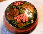 Vintage Russian  Hand Painted Enameled Box 5  X 5 