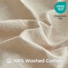 100  Washed Cotton Duvet Cover Set 3 Pieces With Triangle Hem Solid Colour Li   