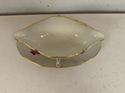 Vintage Antique German Kpm Porcelain Gravy Boat Painted Floral Insect Decoration