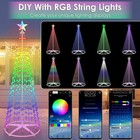 6ft Led Cone Christmas Tree Outdoor Rgb Smart Light Show With App   Music Sync