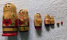 Vintage Handpainted Russian Wooden Matryoshka Stacking Nesting Dolls Set Of 7
