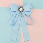 Bowknot Rhinestone Ribbon Bow Brooch Pre-tied Bow Tie For Women Neck Tie 