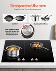 30 In 4 Burner Induction Cooktop Electric Countertop Burner Knob Control 6600w