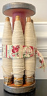 Antique Wood   Metal Industrial Textile Mill Decorative Spools W ribbon   Thread