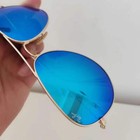 Ray-ban Rb3026  Aviator Sunglasses   Gold Frame 62mm Large Blue Lens