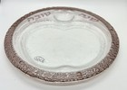 Vintage Judaica Apple Honey Plate  Pink Border   Letters  Rosh Hashanah Israeli