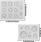 3 Pieces Flower Silicone Mold Polymer Clay Rose Molds For Jewelry Gray 
