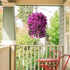 Inqcmy Artificial Hanging Basket Faux Silk Begonia Uv Resistant Porch Patio Yard