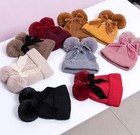 Infant Toddler Baby Knitting Woolen Hat Winter Warm Double Pompom Beanie Cap    