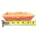 Terracotta Rectangular Planter Vintage Leaf Relief Ceramic Mid Century Pot