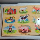 Melissa   Doug Wooden Puzzle Lot 2x     Farm Animal Sound Works Puzzle   Chunky