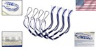 Blue   White Tzitzits Tassels With Strong Hooks - 15-16 Inches