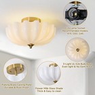 12  Milk Glass Semi Flush Mount Ceiling Light -vintage Schoolhouse Lighting