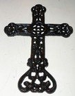 Black Gloss Cast Iron Victorian Wall Cross