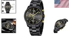 Elegant Waterproof Stainless Steel Chronograph Quartz Watch For Men - Black gold